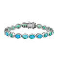 Pfau Quartz Triplette Armband ca. 18 cm 925 Silber platiniert ca. 19,21 ct.