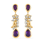 AA Marokkanischer Amethyst Ohrringe 925 Silber Gelbgold Vermeil ca. 2,04 ct.