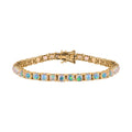 AA Natürlicher, äthiopischer Welo Opal Armband ca. 19 cm 925 Silber Gelbgold Vermeil ca. 8,55 ct.