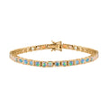 AA Natürlicher, äthiopischer Welo Opal Armband ca. 19 cm 925 Silber Gelbgold Vermeil ca. 8,55 ct.