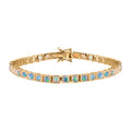 AA Natürliches, äthiopisches Welo Opal Armband, ca. 20 cm 925 Silber Gelbgold Vermeil ca. 9.66 ct