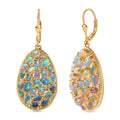 AA Natürlicher, äthiopischer Welo Opal Ohrringe 925 Silber Gelbgold Vermeil ca. 6,88 ct.