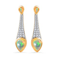 AA Natürlicher, äthiopischer Welo Opal Ohrringe 925 Silber Gelbgold Vermeil ca. 3,57 ct.