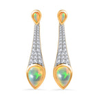 AA Natürlicher, äthiopischer Welo Opal Ohrringe 925 Silber Gelbgold Vermeil ca. 3,57 ct.