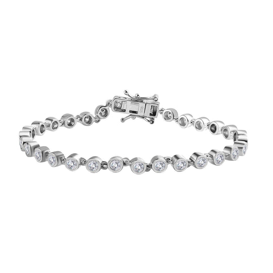 Moissanit Armband ca. 19 cm 925 Silber rhodiniert ca. 3,05 ct.