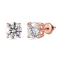 Moissanit Ohrringe 925 Silber Roségold Vermeil ca. 2.29 ct