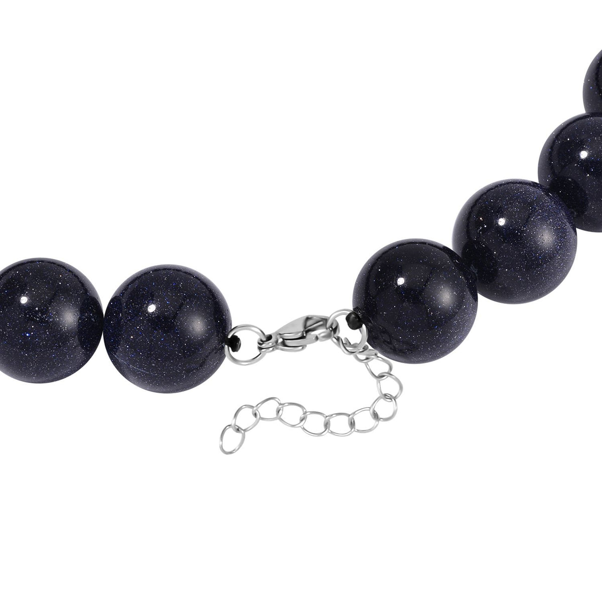 Blauer Sandstein flexiblel Halskette, Reiner Edelstahl ca. 1110.00 ct