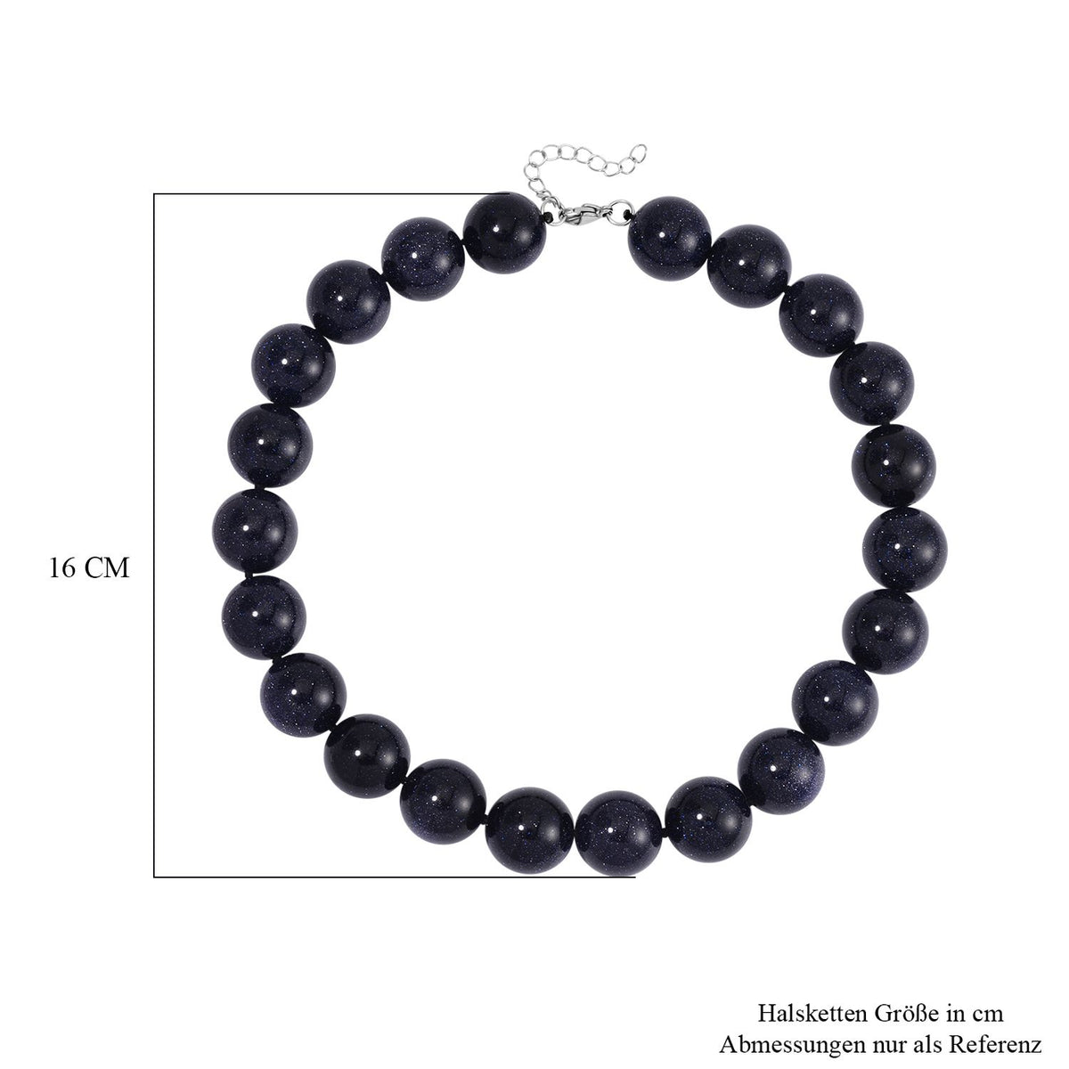 Blauer Sandstein flexiblel Halskette, Reiner Edelstahl ca. 1110.00 ct