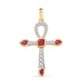 Giuseppe Perez Afrikanischer Rubin (Fissure gefüllt) Anhänger 925 Silber Gelbgold Vermeil ca. 1,78 ct.