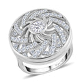 Moissanit Ring 925 Silber platiniert (Größe 16.00) ca. 1.62 ct