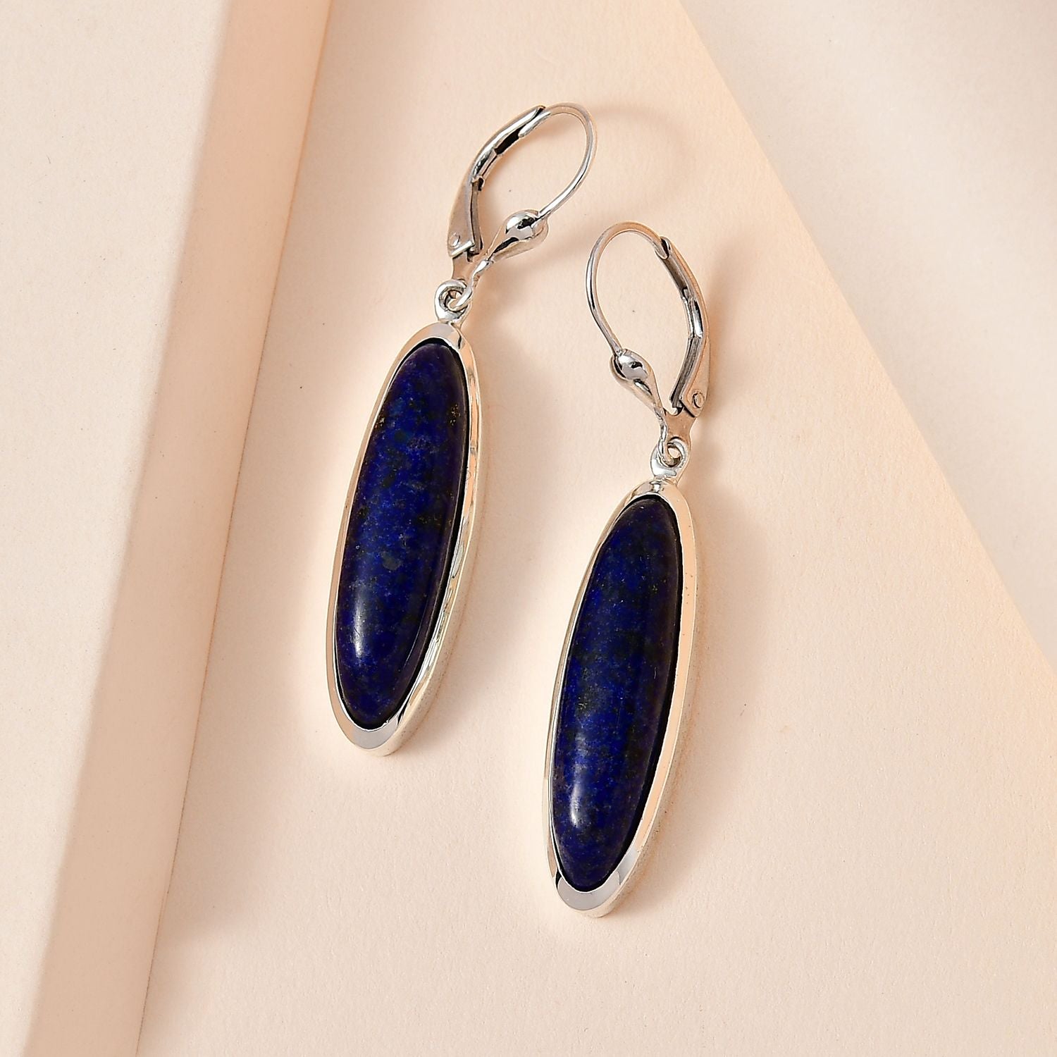 Lapislazuli Ohrringe 925 Silber rhodiniert ca. 23,75 ct.