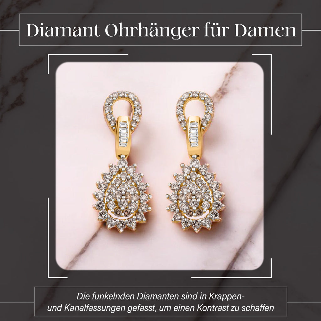 New York Kollektion - Weißer Diamant I1-I2 G-H Ohrringe 585 Gold, ca. 1.00 ct