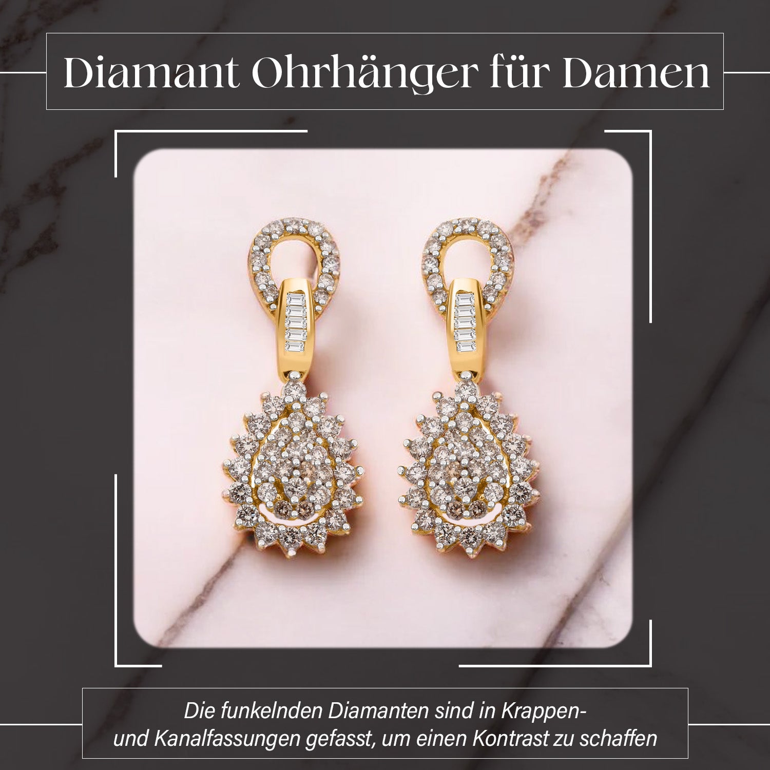 New York Kollektion - Weißer Diamant I1-I2 G-H Ohrringe 585 Gold, ca. 1.00 ct