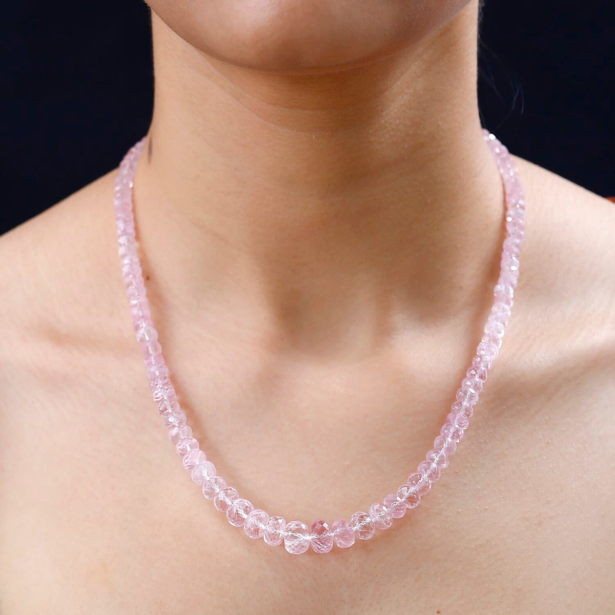 EXTREM SELTEN - ILIANA AAA Rosa Morganit Halskette, Zertifiziert, ca. 45 cm 750 Gelbgold ca. 155.00 ct
