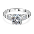 Moissanit Ring, 925 Silber rhodiniert (Größe 18.00) ca. 1.90 ct
