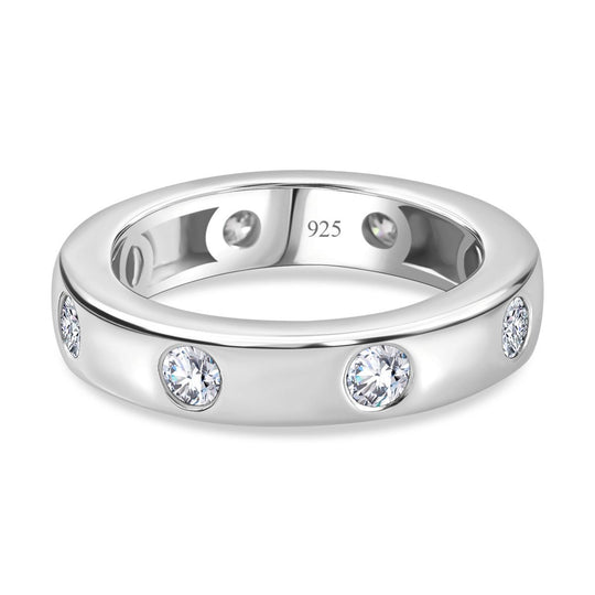 Moissanit Ring 925 Silber rhodiniert ca. 0,83 ct