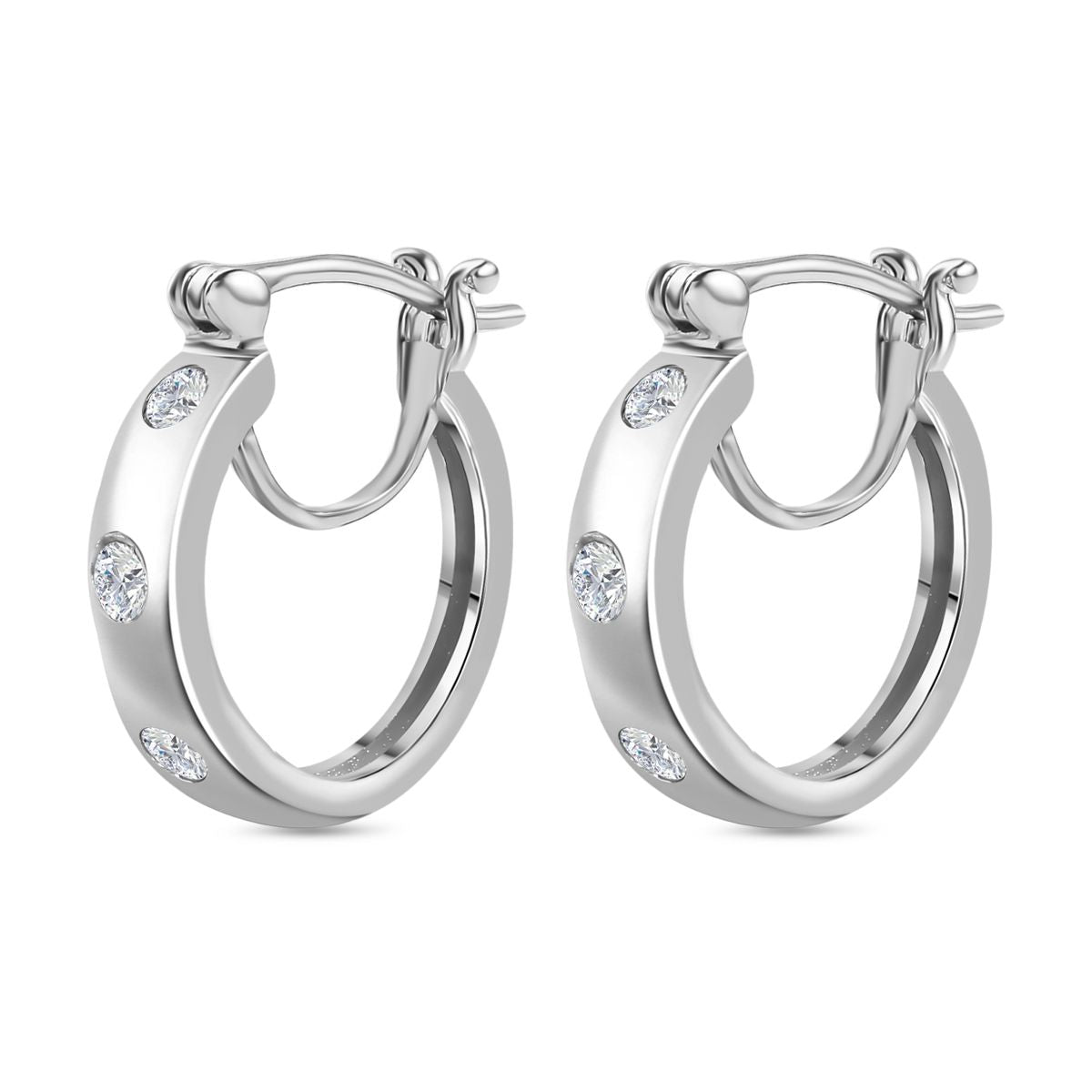 Moissanit Ohrringe 925 Silber rhodiniert ca. 0.62 ct