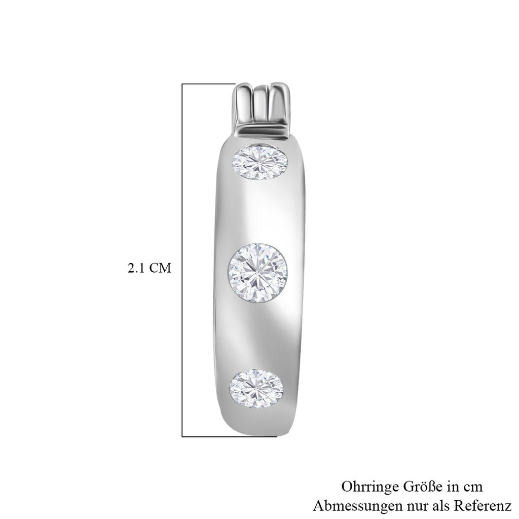 Moissanit Ohrringe 925 Silber rhodiniert ca. 0.62 ct