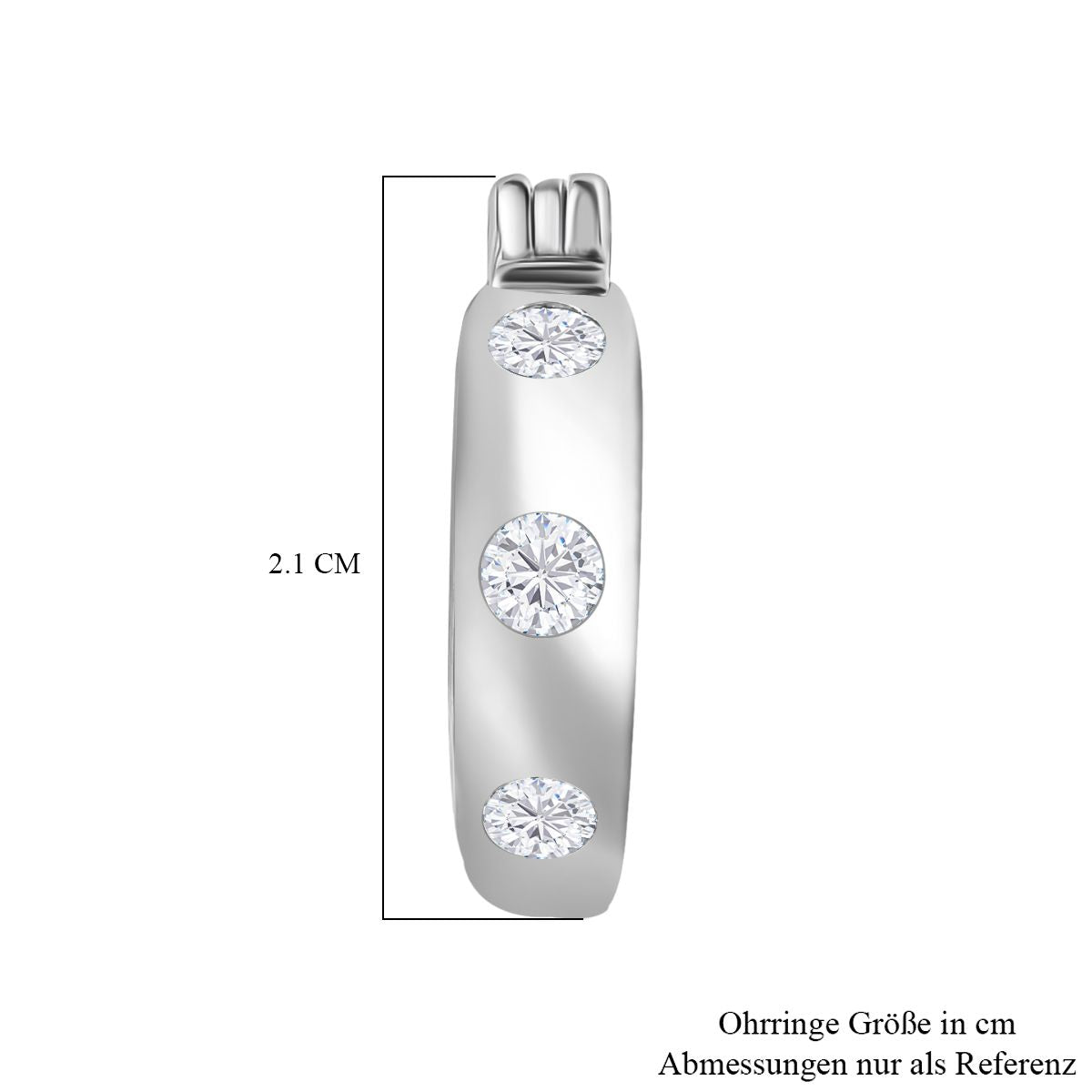 Moissanit Ohrringe 925 Silber rhodiniert ca. 0.62 ct