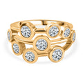 Moissanit Ring 925 Silber Gelbgold Vermeil (Größe 20.50) ca. 1,48 ct