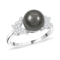 Iliana AAA Tahiti Perle (10-10.5 mm), Weißer Diamant Ring 750 Gold (Größe 18.00) 7.80 ct