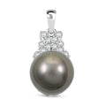 Iliana AAA Tahiti Perle (10-10.5 mm), Weißer Diamant AGI zertifiziert Anhänger 750 Gold 7.66 ct