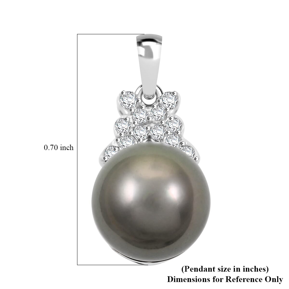 Iliana AAA Tahiti Perle (10-10.5 mm), Weißer Diamant AGI zertifiziert Anhänger 750 Gold 7.66 ct