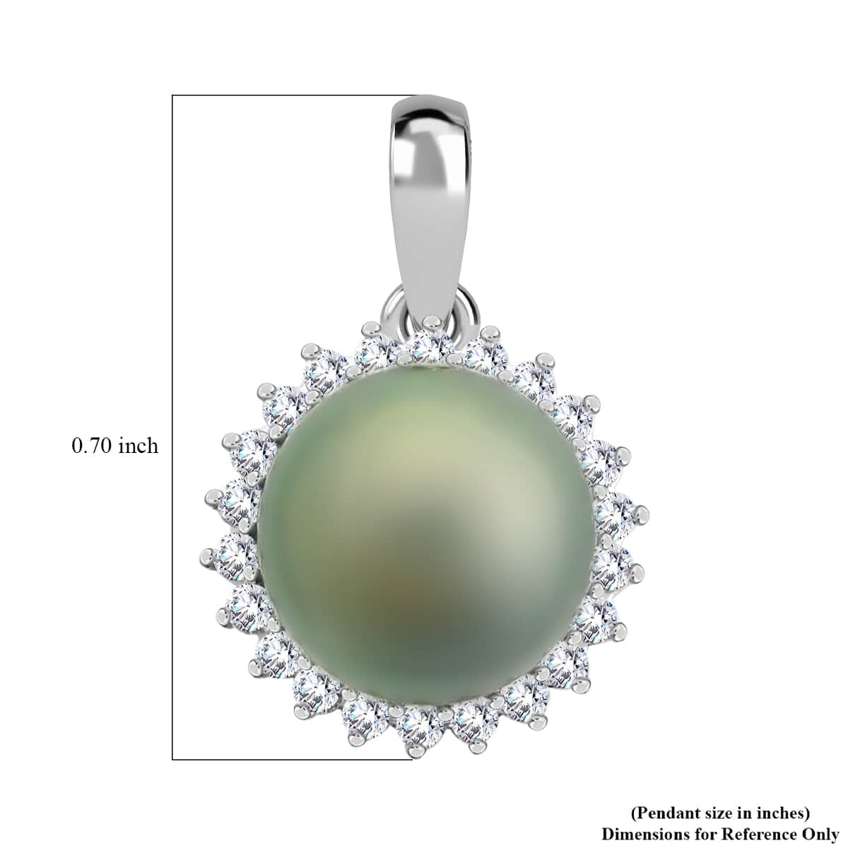 ILIANA zertifizierter und geprüfter AAA Tahiti 9,5-10mm Perle und SI Diamant Halo Anhänger in 750 Weißgold