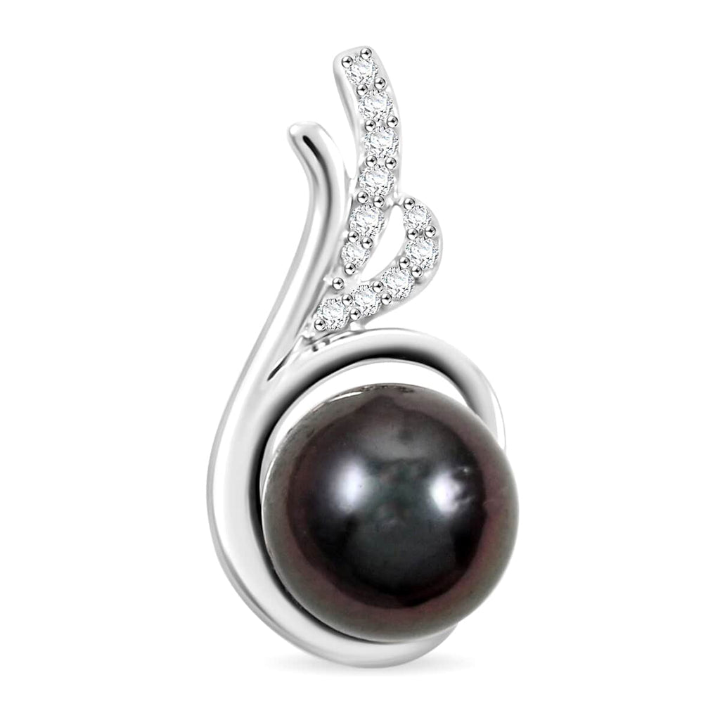 ILIANA zertifizierter und geprüfter AAA Tahiti 8,5-9mm Perle und SI Diamant Anhänger in 750 Weißgold