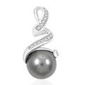 AAA Tahiti Perle (9.5-10 mm), Weißer Diamant AGI zertifiziert Anhänger 750 Gold 5.75 ct