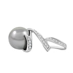 AAA Tahiti Perle (9.5-10 mm), Weißer Diamant AGI zertifiziert Anhänger 750 Gold 5.75 ct