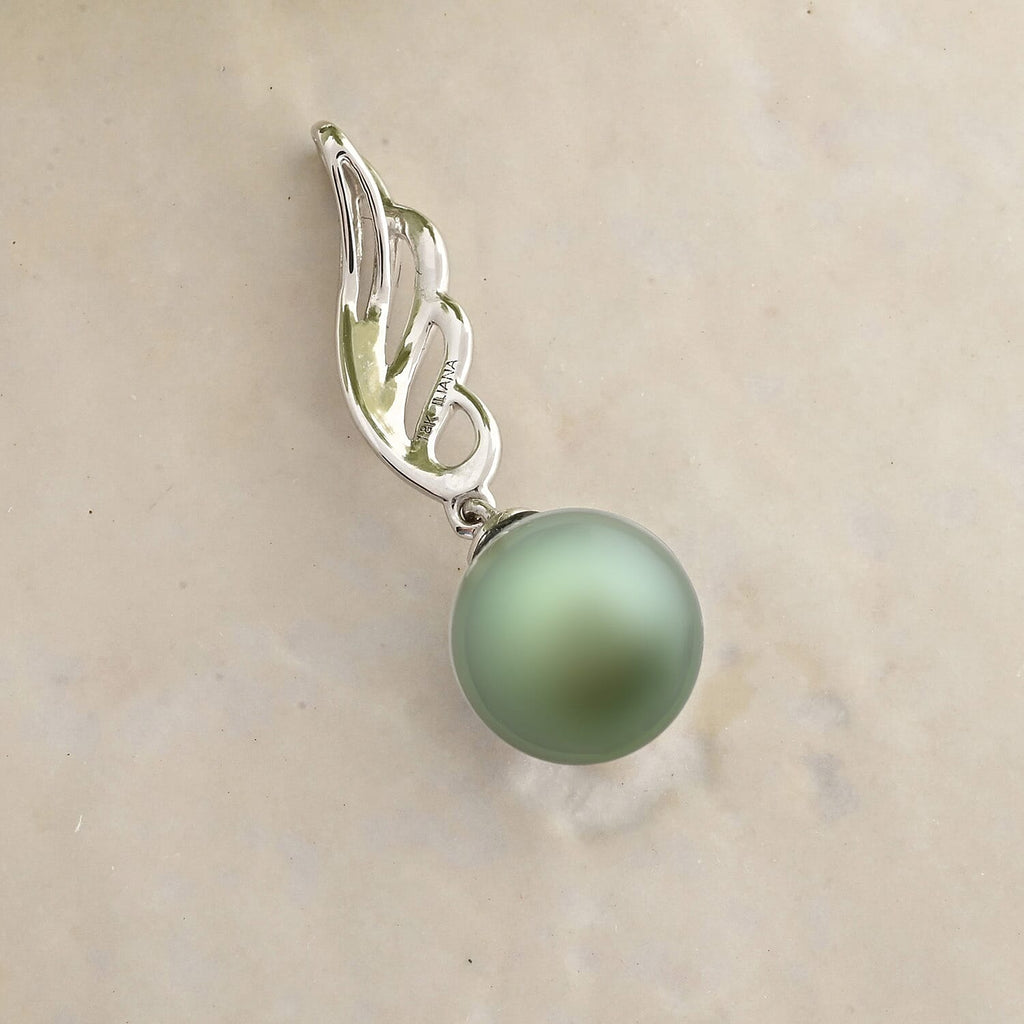 AAA Tahiti Perle (9.5-10 mm) Anhänger 750 Weiß Gold