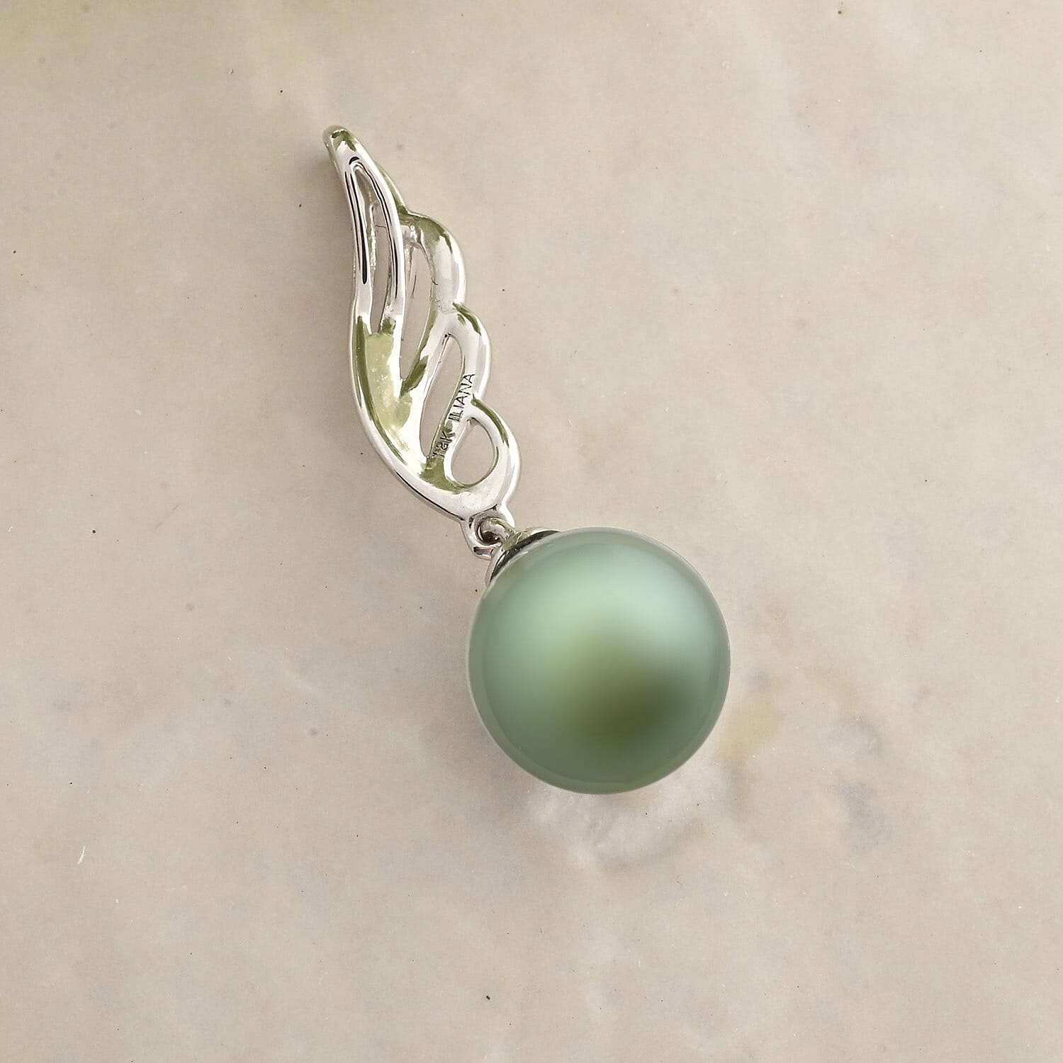 AAA Tahiti Perle (9.5-10 mm) Anhänger 750 Weiß Gold