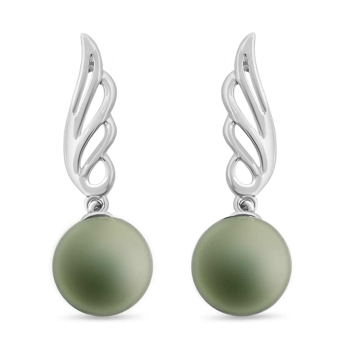ILIANA zertifizierte und geprüfte AAA Tahiti Perle (9,5-10mm) Ohrringe in 750 Weißgold