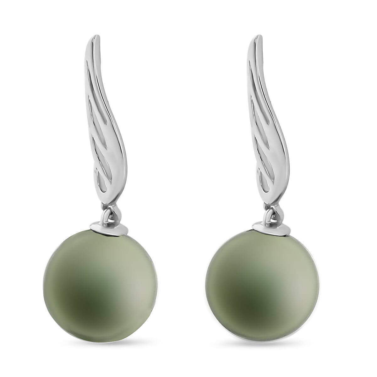 ILIANA zertifizierte und geprüfte AAA Tahiti Perle (9,5-10mm) Ohrringe in 750 Weißgold