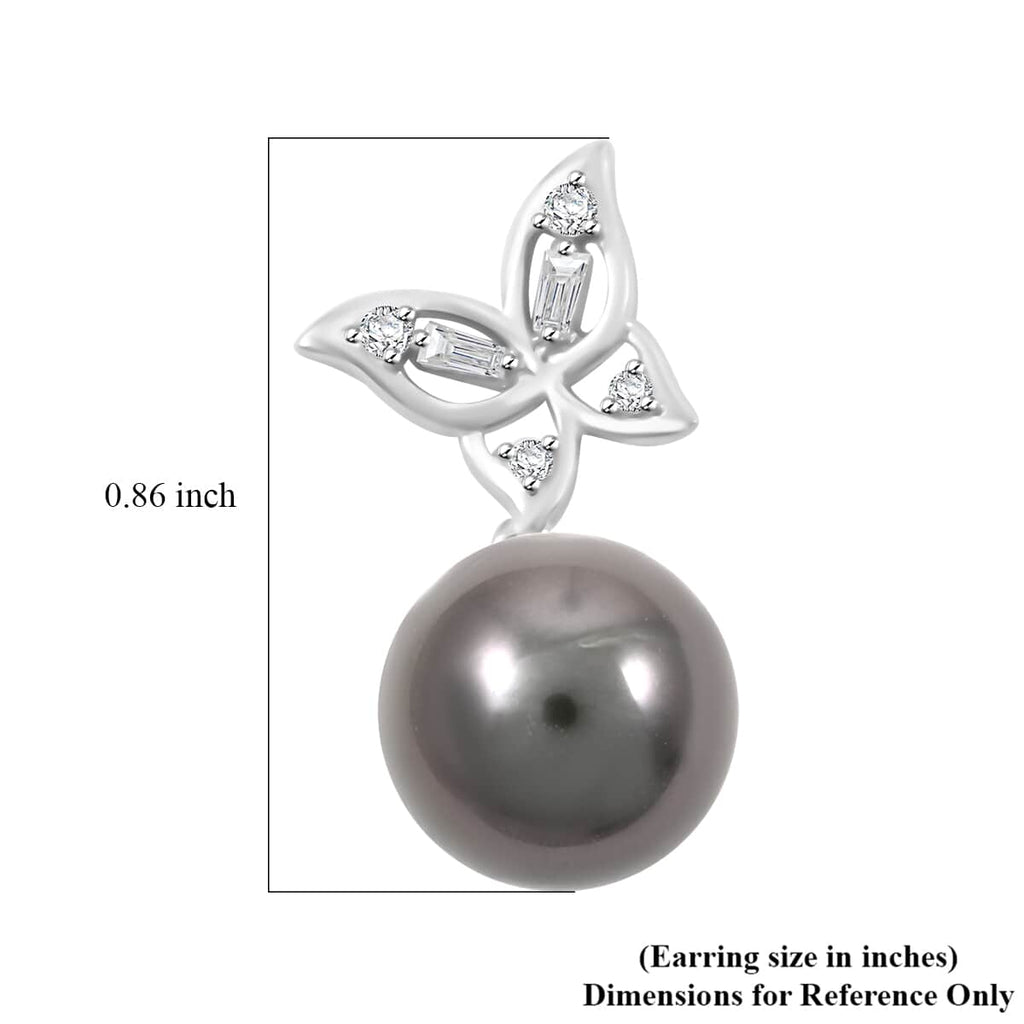 ILIANA zertifizierte und geprüfte AAA Tahiti 10-10,5mm Perle und SI Diamant Ohrringe in 750 Weißgold