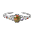 Unakite, mehrfarbiger Edelstein in Frühlingsfarben Armreif ca. 19 cm Messing  ca. 18.57 ct