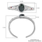Malachit und mehrfarbiger Edelstein in Frühlingsfarben Armreif ca. 19 cm Messing  ca. 19.35 ct