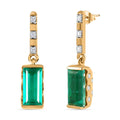 Smaragd Triplett Quarz und Zirkon Ohrringe - 3,99 ct.