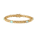 AA Natürlicher, äthiopischer Welo Opal Armreif ca. 19 cm 925 Silber Gelbgold Vermeil ca. 3.18 ct