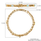 AA Natürlicher, äthiopischer Welo Opal Armreif ca. 19 cm 925 Silber Gelbgold Vermeil ca. 3.18 ct