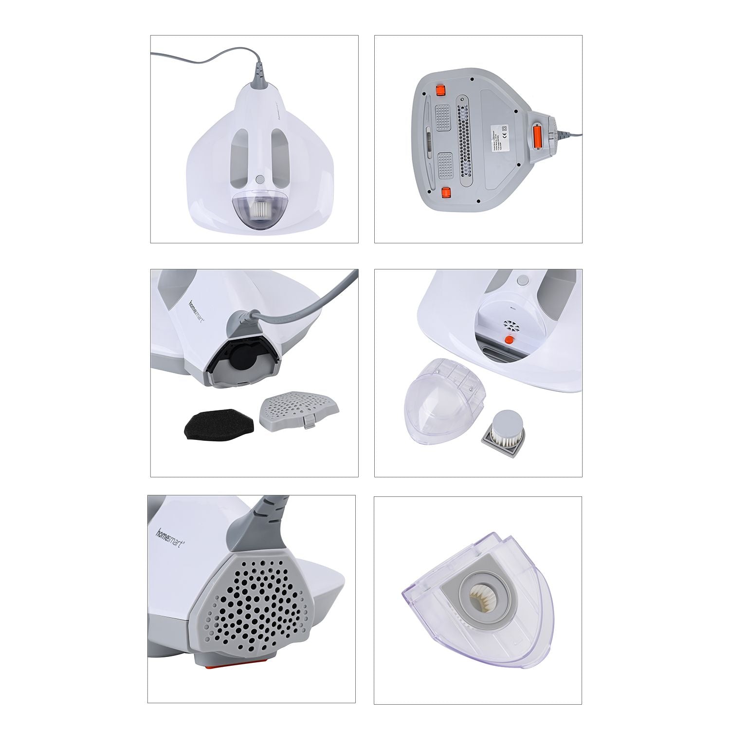 HOMESMART - UV Matratzen-Staubsauger - Mit Hochfrequenz-Pulsation und UV-Lichttechnologie für allergenfreie Luft, 0,3L Staubtank, 5m Kabel, 8-fach Filtersystem