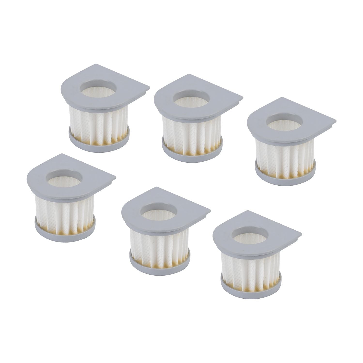 Ersatzfilter-Set (6 Stück) - Weiß/Grau, 3.6x4.7x4.7 cm, Hochwertige PET-Staubsaugerfilter für optimale Reinigungsleistung