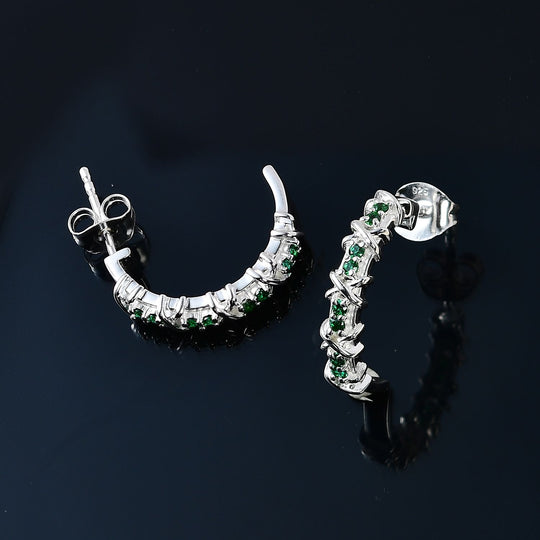 Grüner Zirkonia Ohrringe, 925 Silber