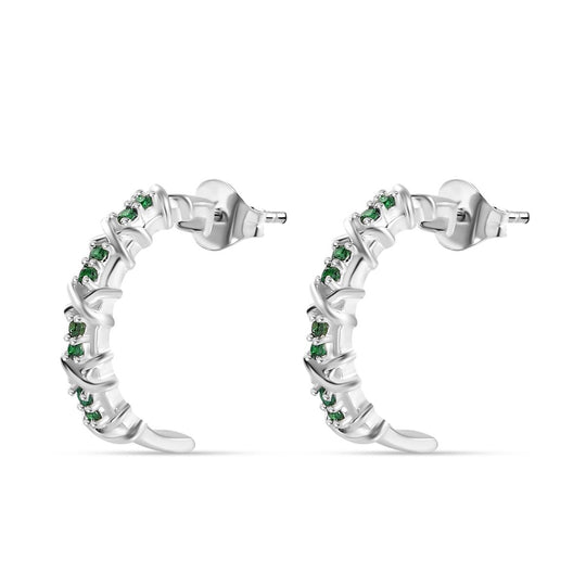 Grüner Zirkonia Ohrringe, 925 Silber