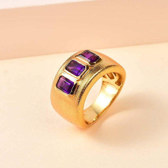 Afrikanischer Amethyst Ring Messing  ca. 1.71 ct