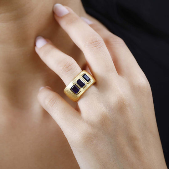 Afrikanischer Amethyst Ring Messing  ca. 1.71 ct