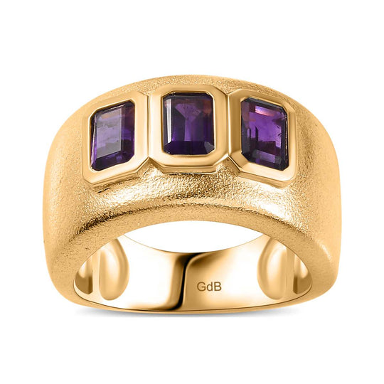 Afrikanischer Amethyst Ring Messing  ca. 1.71 ct