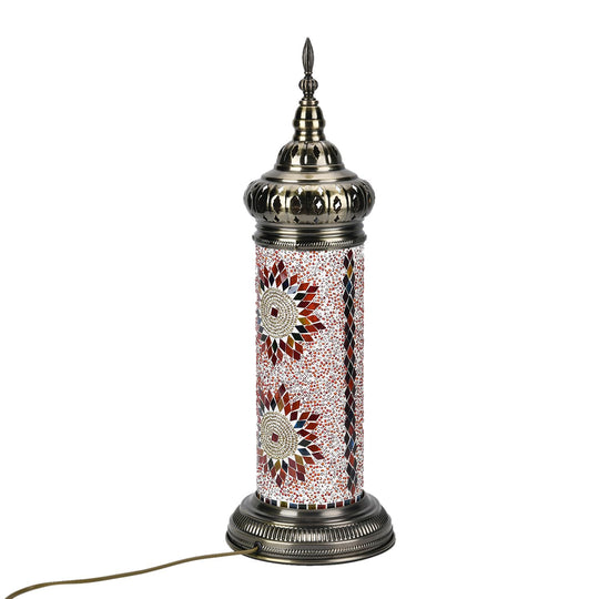 Handgemachte Marokkanische Mosaik-Stehlampe Farbiger Glasmosaik-Schirm auf bronzener Basis,Orientalisches Design, Größe: 20,5x20,5x59cm