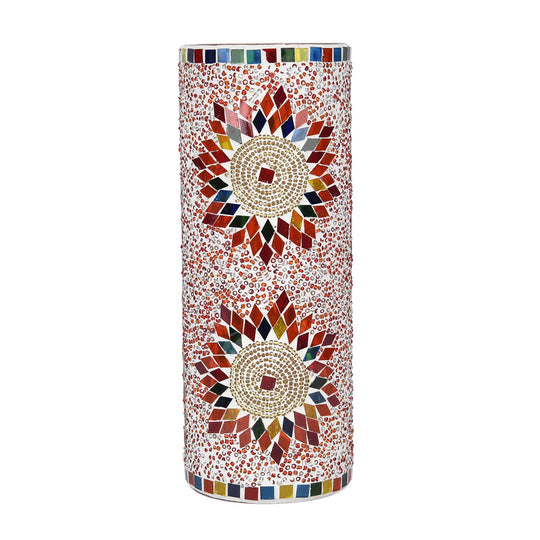 Handgemachte Marokkanische Mosaik-Stehlampe Farbiger Glasmosaik-Schirm auf bronzener Basis,Orientalisches Design, Größe: 20,5x20,5x59cm